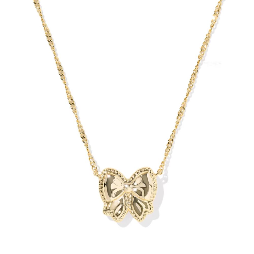 NWOT Kendra Scott Haley Bow Ivory Mother Of Pearl Gold Necklace - Picture 5 of 16